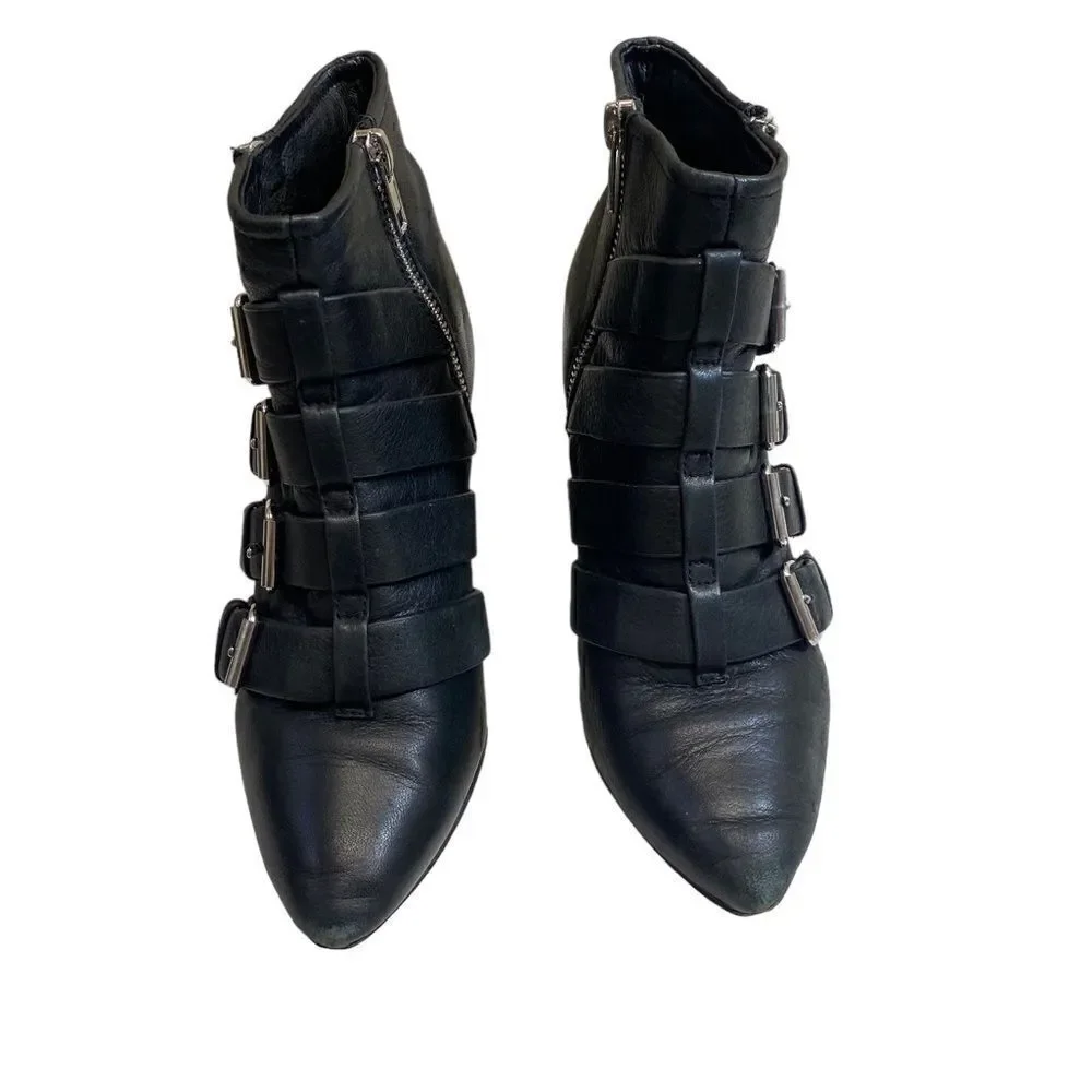 Rebecca Minkoff Womens Audrey Ankle Boots Booties Black Leather.size 6 🪷❣️